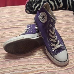 Purple high tops converse